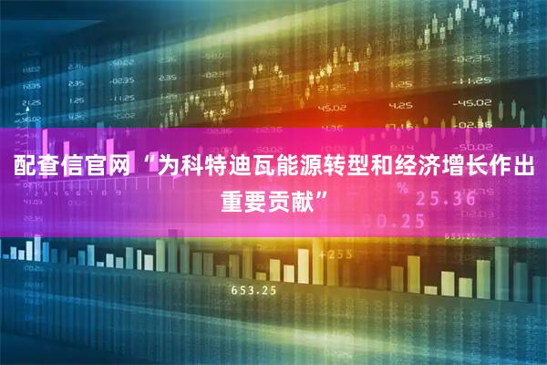 配查信官网 “为科特迪瓦能源转型和经济增长作出重要贡献”